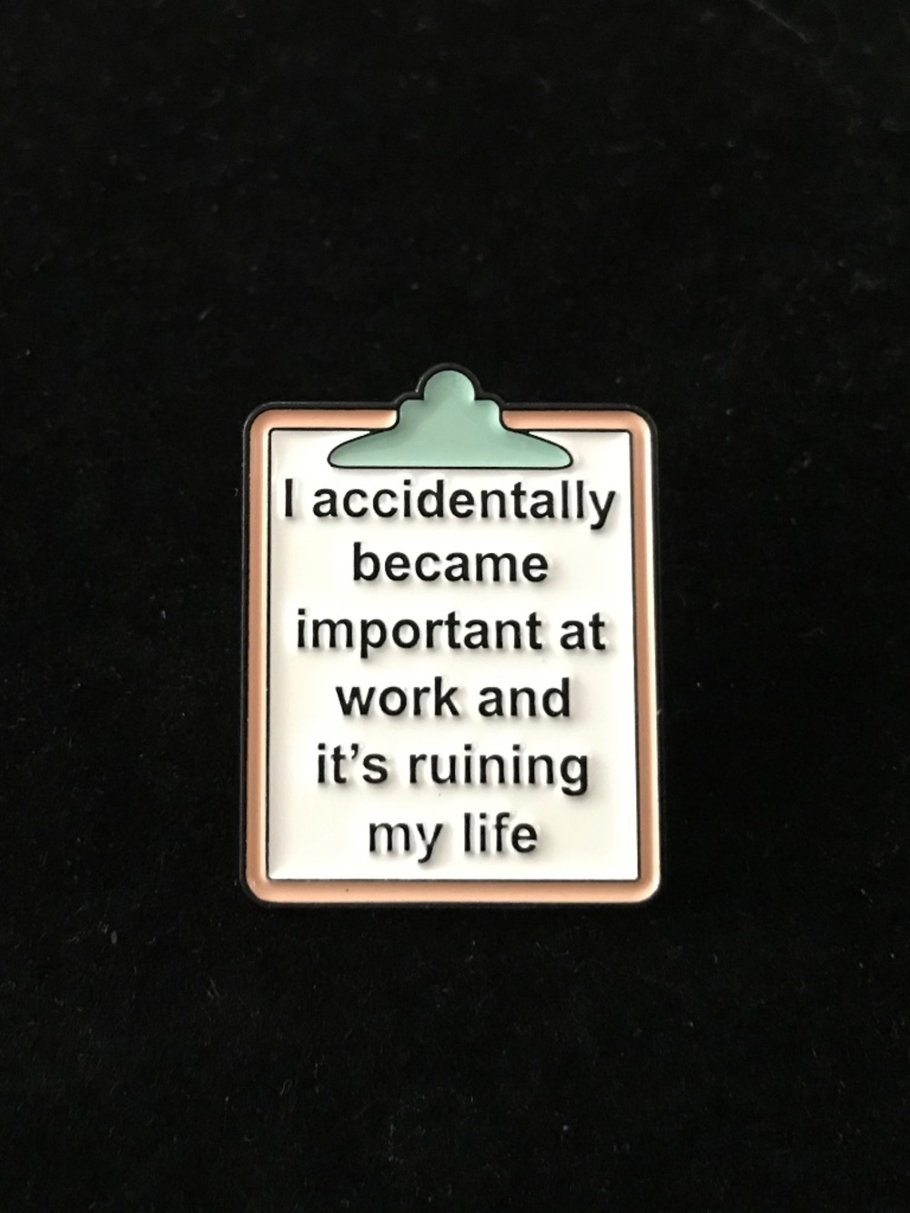 NWOT “I accidentally became important…” pin (pins: 1/$12, 2/$20)